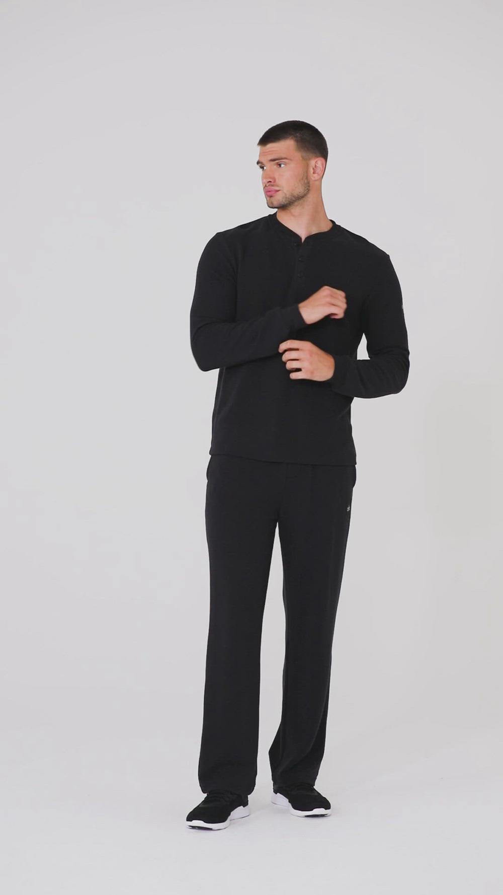 Athletic Heather Grey Men Alo Yoga Micro Waffle Fast Break Henley Top | Australia  79846-XSDK