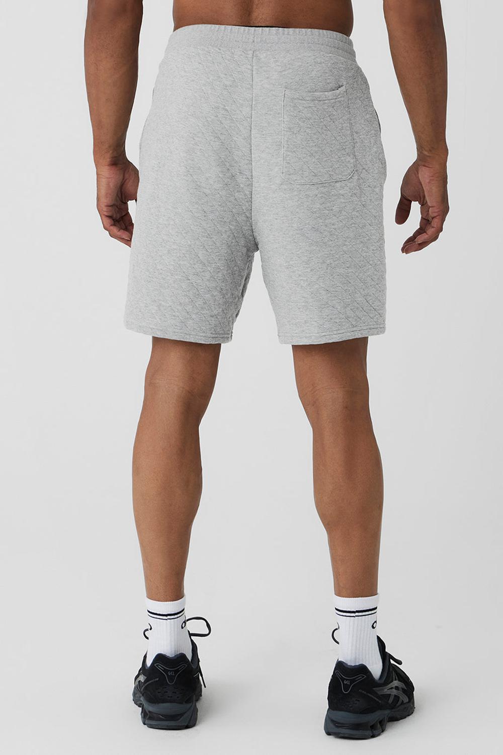Athletic Heather Grey Men Alo Yoga Quilted Stadium Short | Australia  81493-WMID