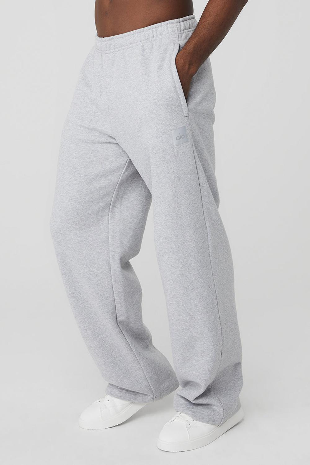 Athletic Heather Grey Men Alo Yoga Renown Heavy Weight Sweatpant | Australia  54329-OPNQ
