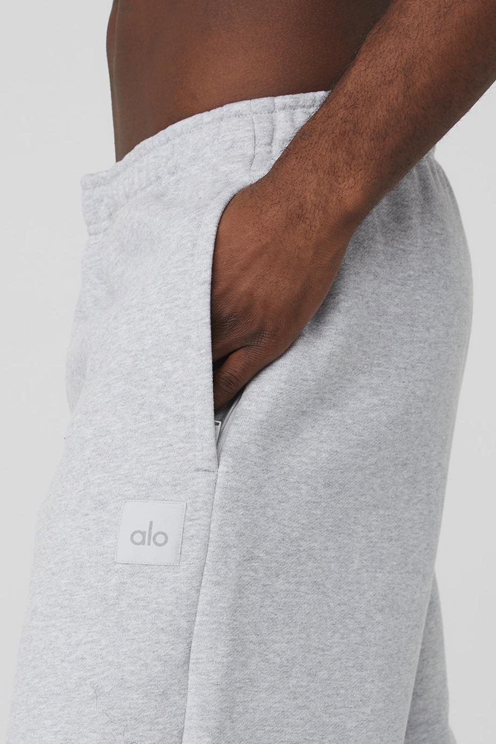 Athletic Heather Grey Men Alo Yoga Renown Heavy Weight Sweatpant | Australia  54329-OPNQ