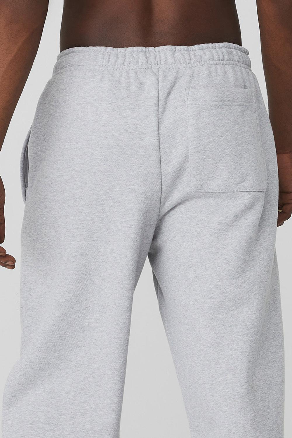 Athletic Heather Grey Men Alo Yoga Renown Heavy Weight Sweatpant | Australia  54329-OPNQ