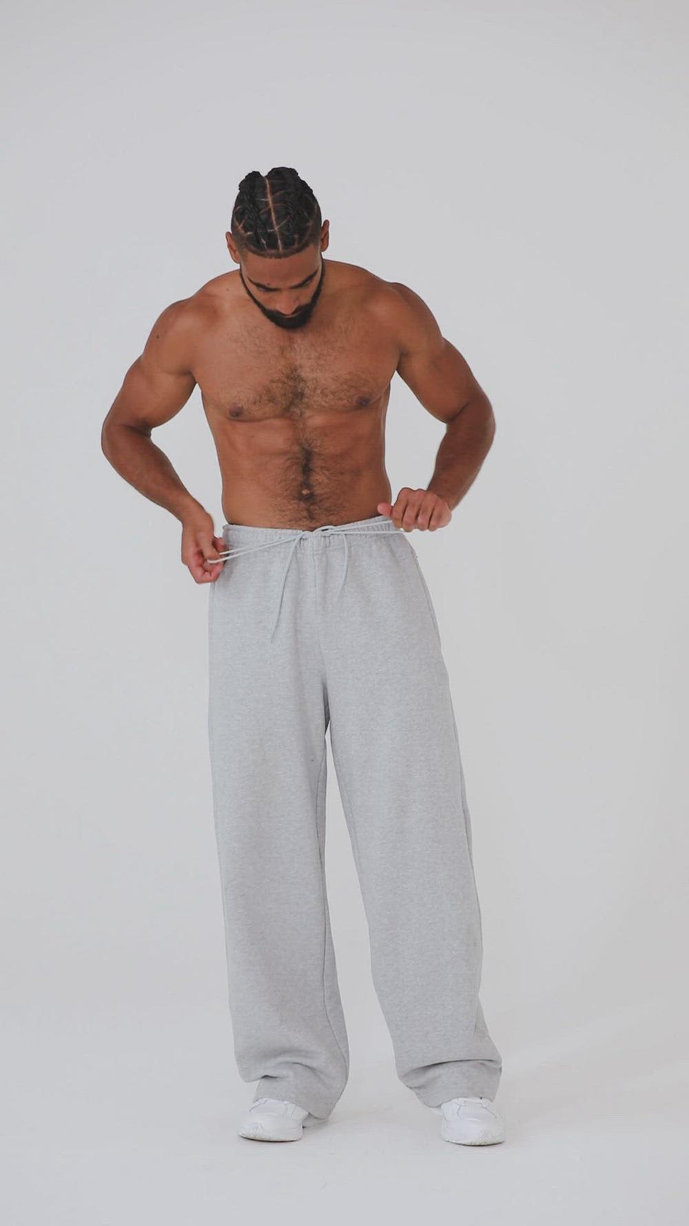 Athletic Heather Grey Men Alo Yoga Renown Heavy Weight Sweatpant | Australia  54329-OPNQ