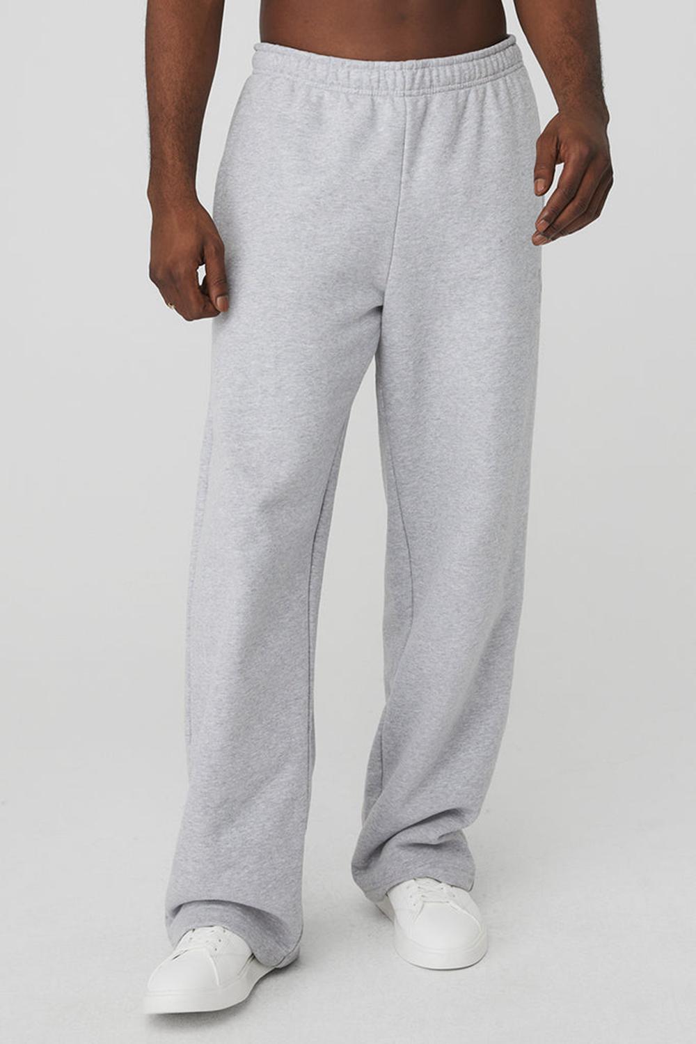 Athletic Heather Grey Men Alo Yoga Renown Heavy Weight Sweatpant | Australia  54329-OPNQ