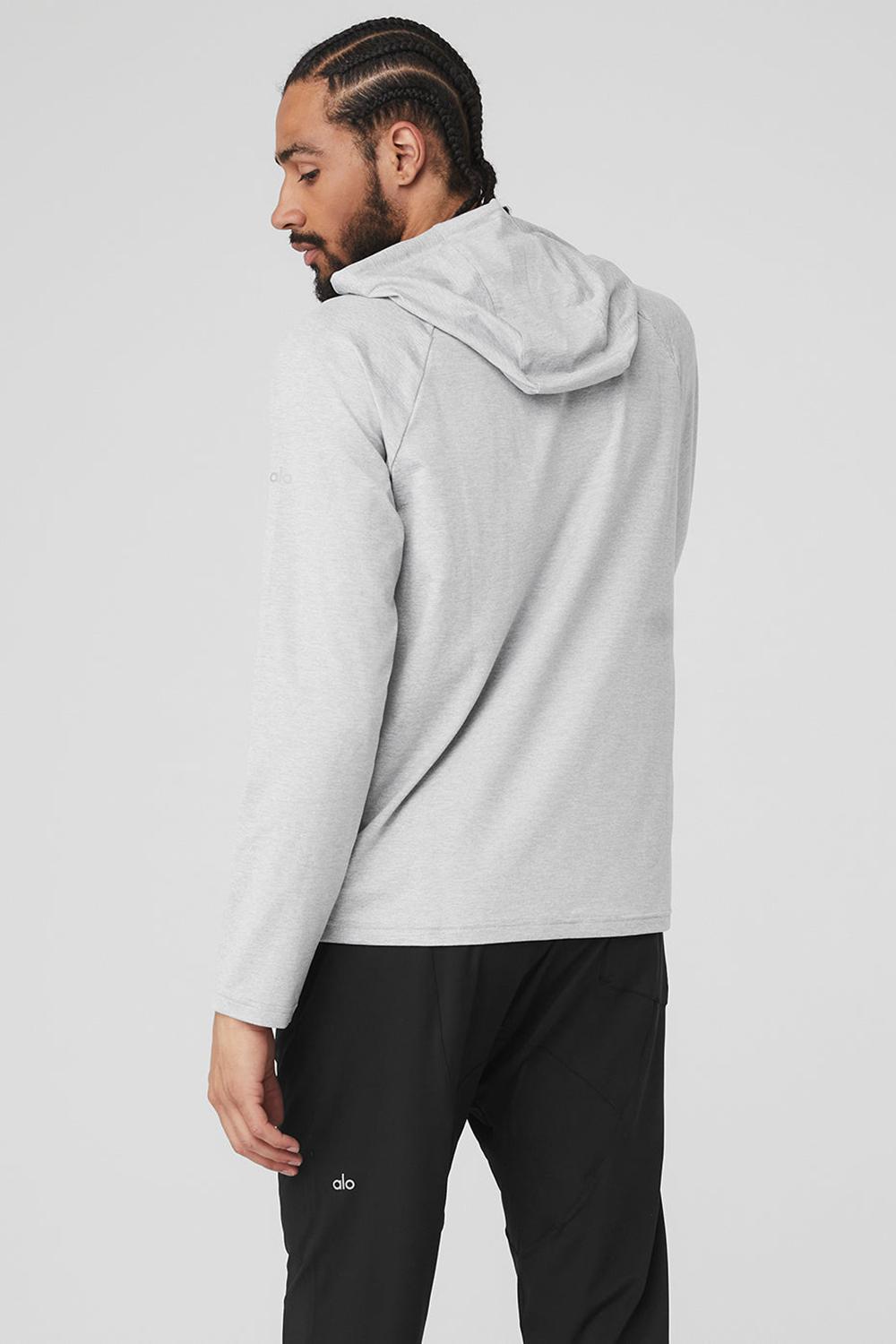 Athletic Heather Grey Men Alo Yoga The Conquer Hoodie | Australia  93528-OKAU