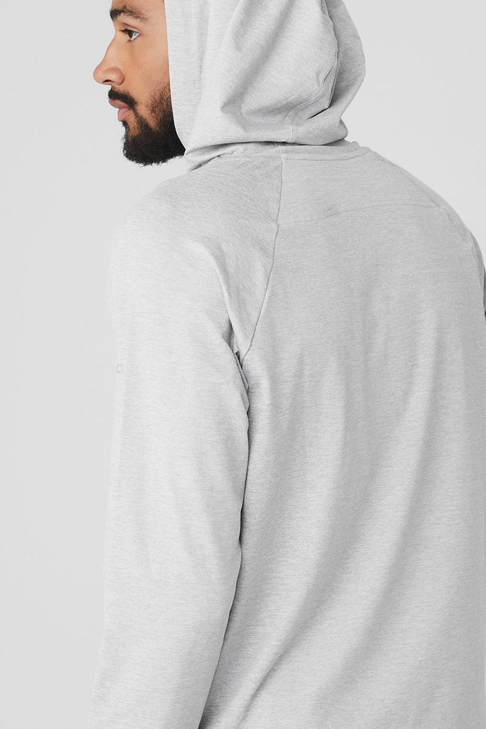 Athletic Heather Grey Men Alo Yoga The Conquer Hoodie | Australia  93528-OKAU