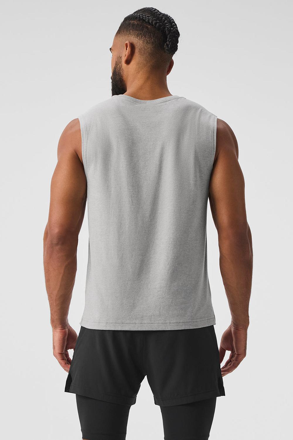 Athletic Heather Grey Men Alo Yoga The Triumph Muscle Tank | Australia  80956-DOPU