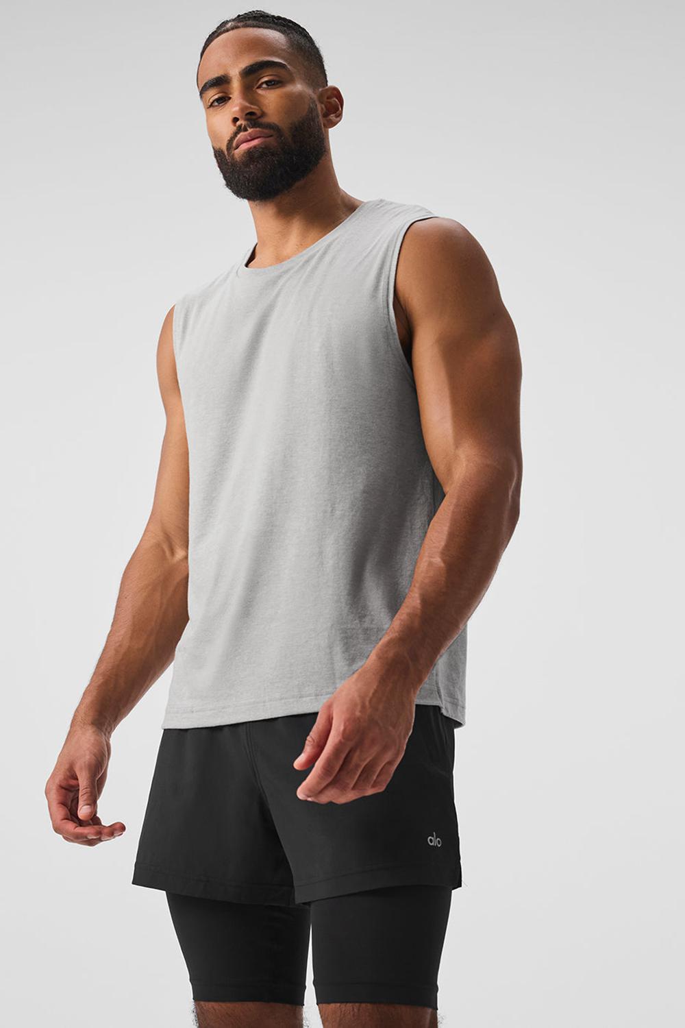 Athletic Heather Grey Men Alo Yoga The Triumph Muscle Tank | Australia  80956-DOPU