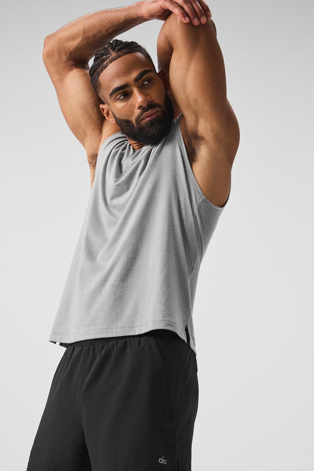 Athletic Heather Grey Men Alo Yoga The Triumph Muscle Tank | Australia  80956-DOPU