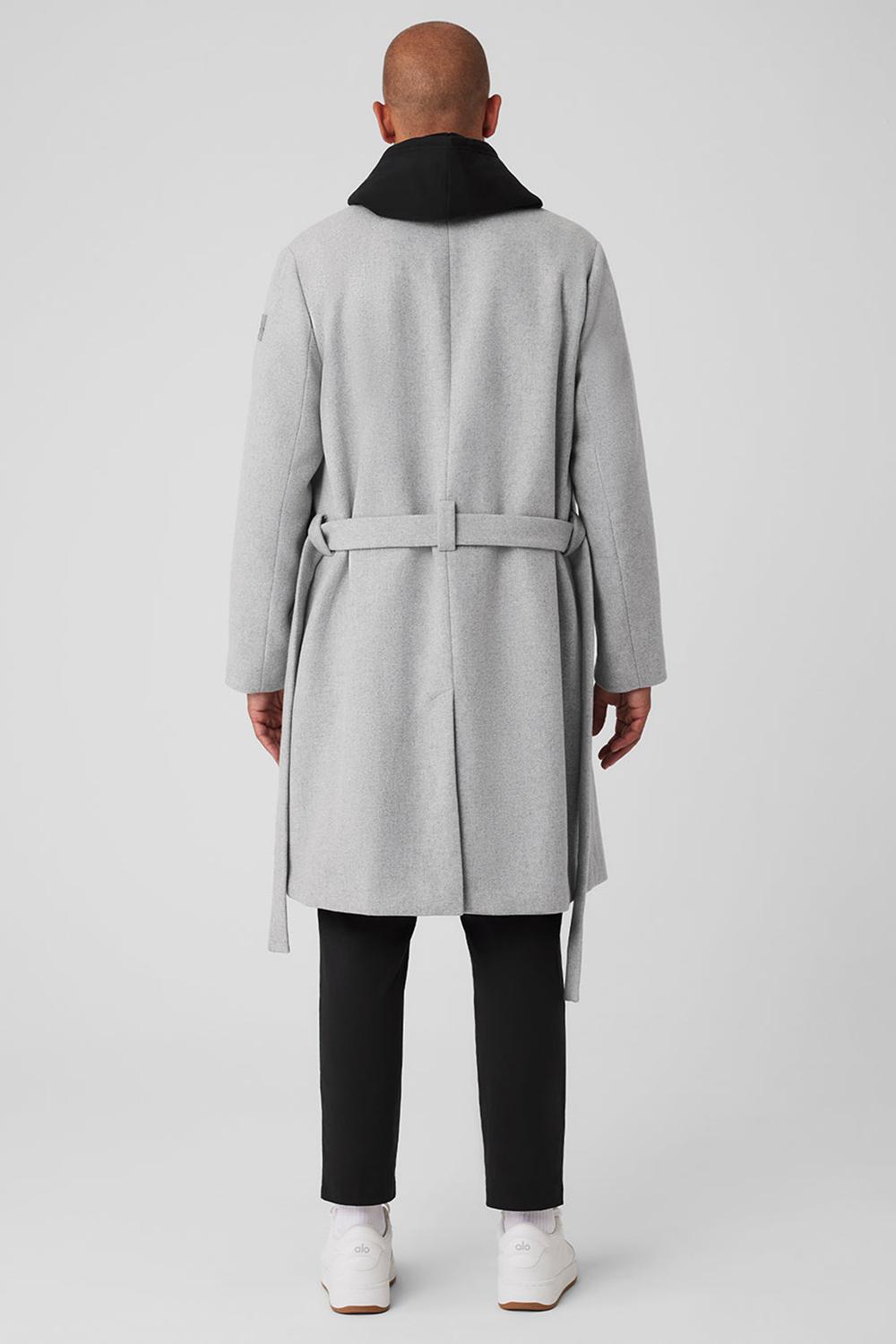 Athletic Heather Grey Men Alo Yoga Wool Gameday Overcoat | Australia  03197-GWTA