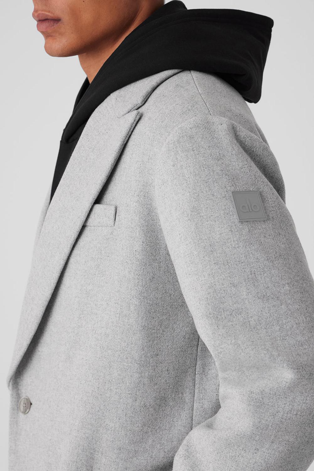 Athletic Heather Grey Men Alo Yoga Wool Gameday Overcoat | Australia  03197-GWTA