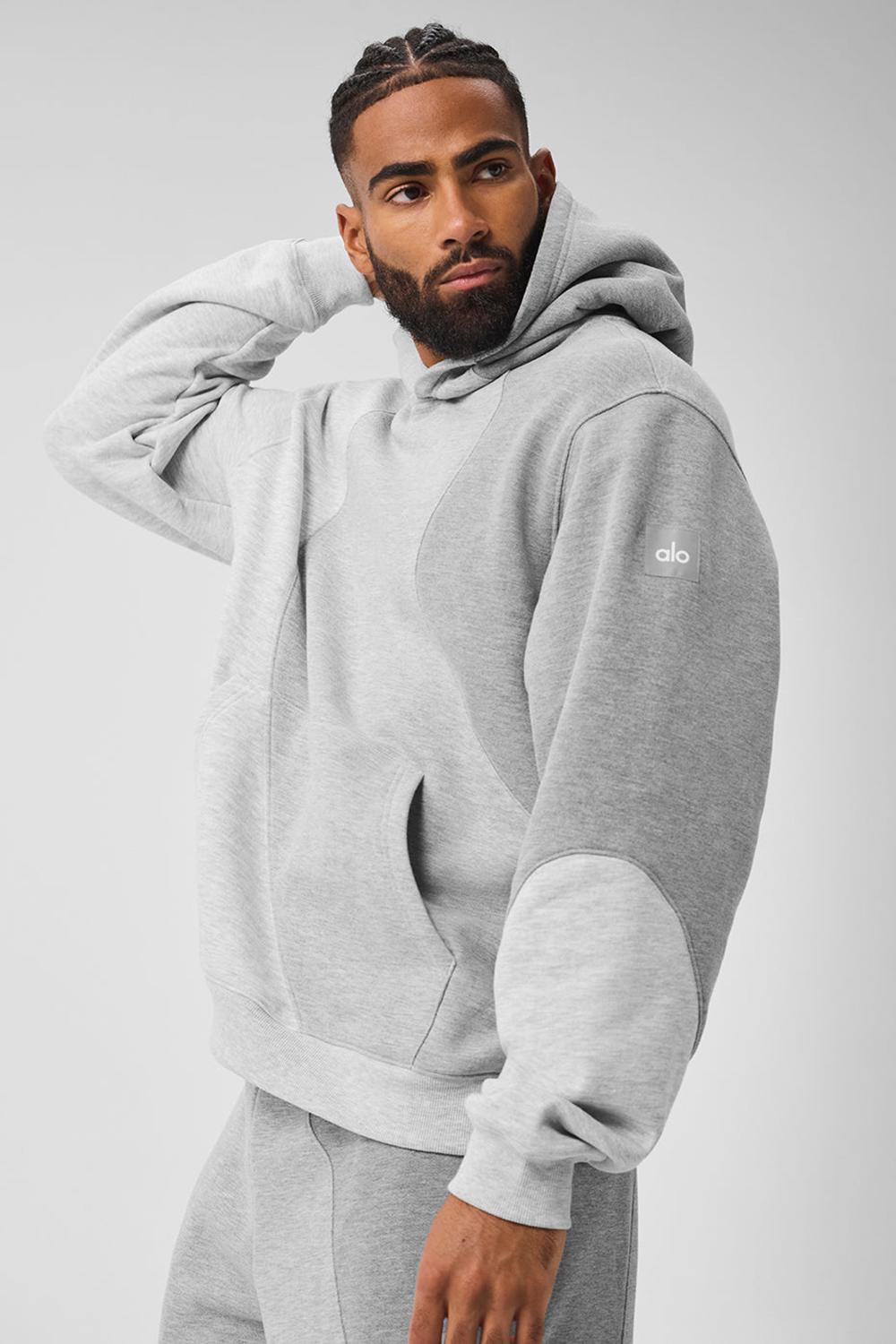 Athletic Heather Grey Tonal Men Alo Yoga Make Waves Hoodie | Australia  38495-IPHQ