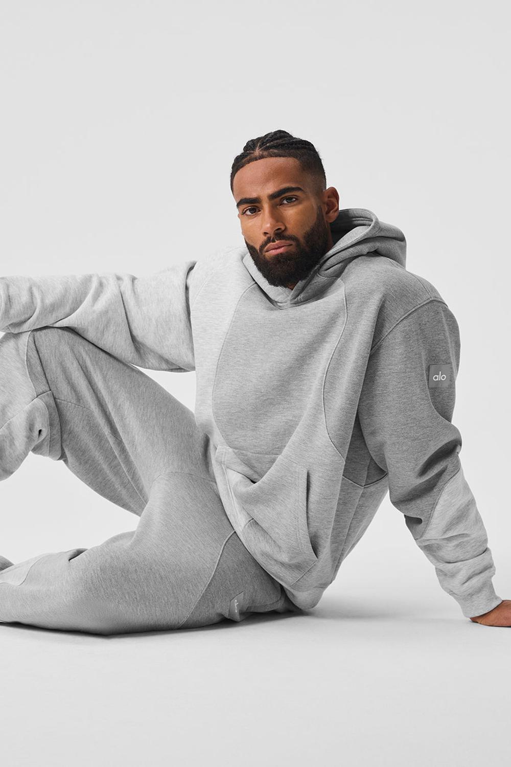 Athletic Heather Grey Tonal Men Alo Yoga Make Waves Hoodie | Australia  38495-IPHQ