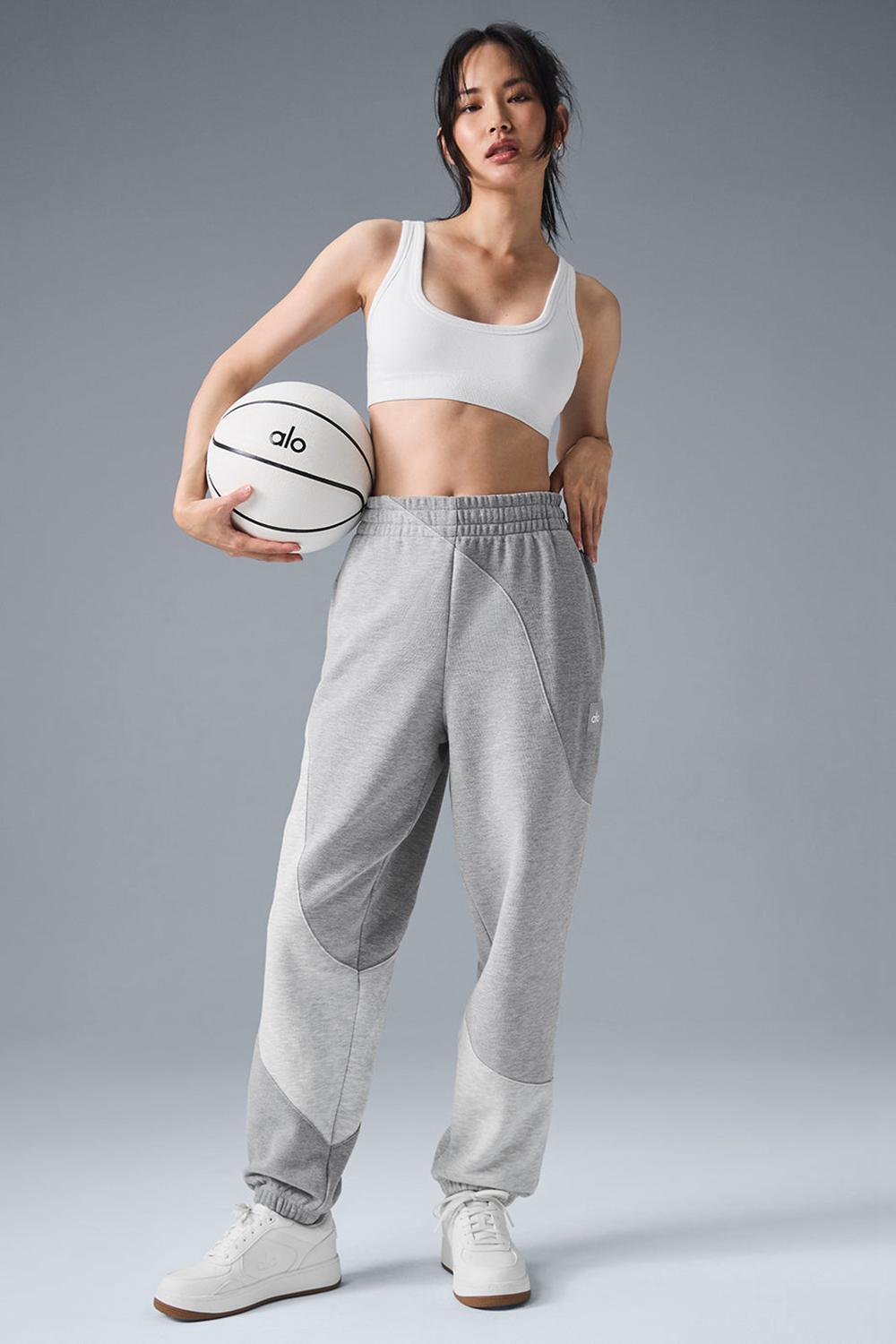 Athletic Heather Grey Tonal Women Alo Yoga Make Waves Sweatpant | Australia  74123-JGEZ
