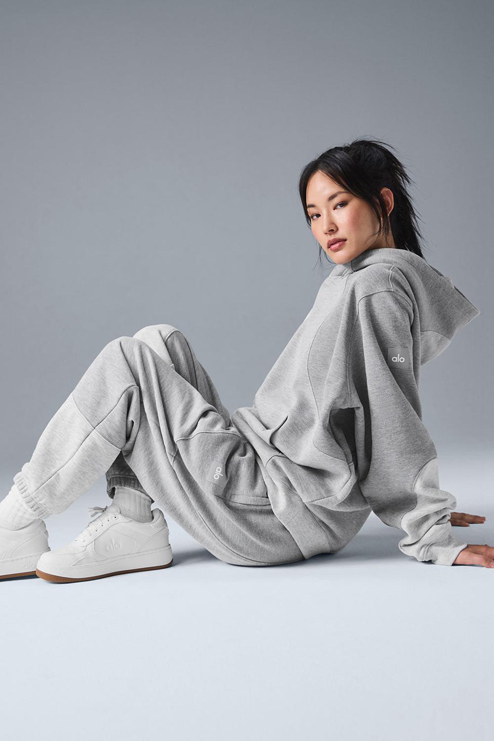 Athletic Heather Grey Tonal Women Alo Yoga Make Waves Sweatpant | Australia  74123-JGEZ