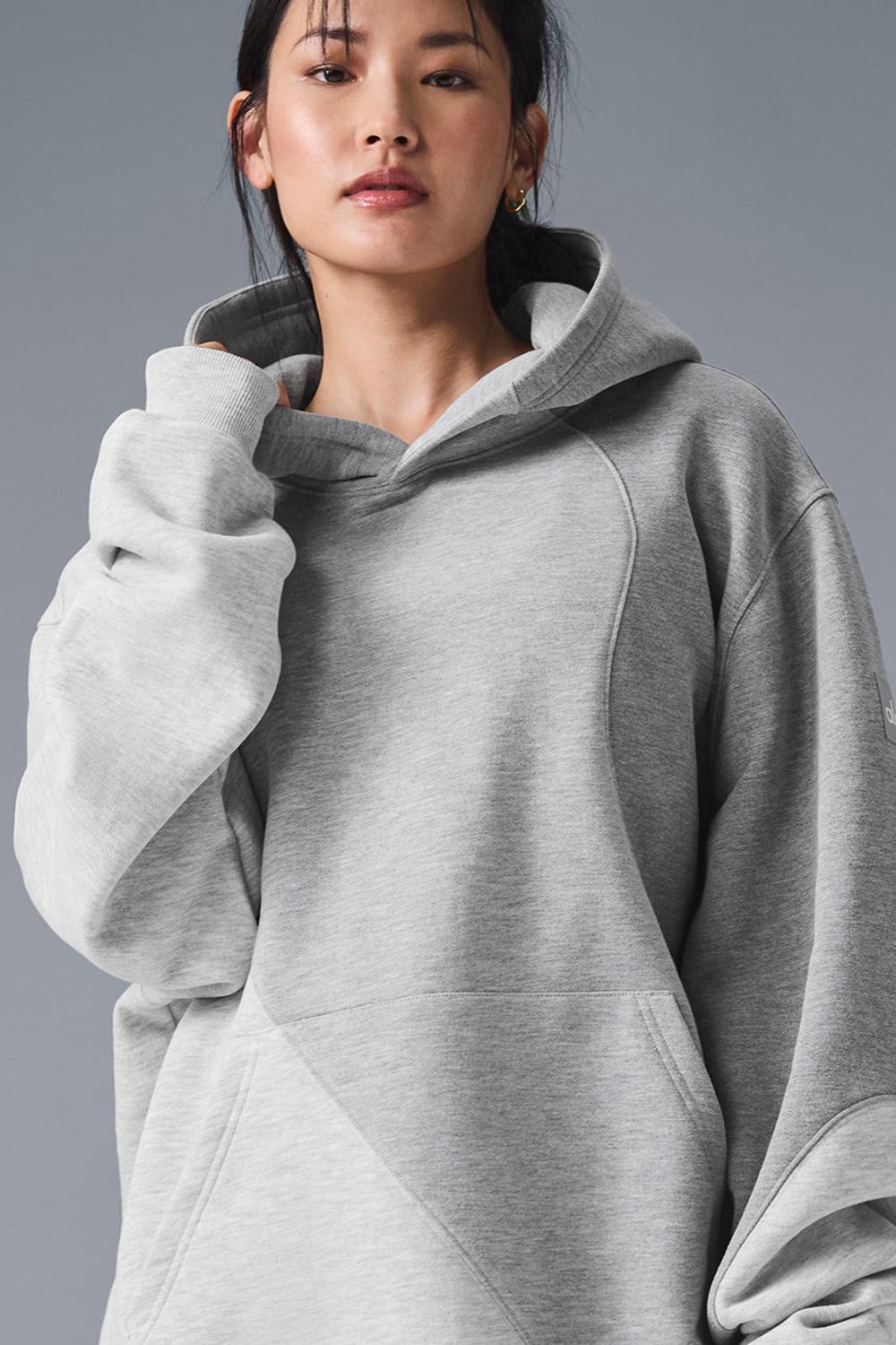 Athletic Heather Grey Tonal Women Alo Yoga Make Waves Hoodie | Australia  76532-KSMT