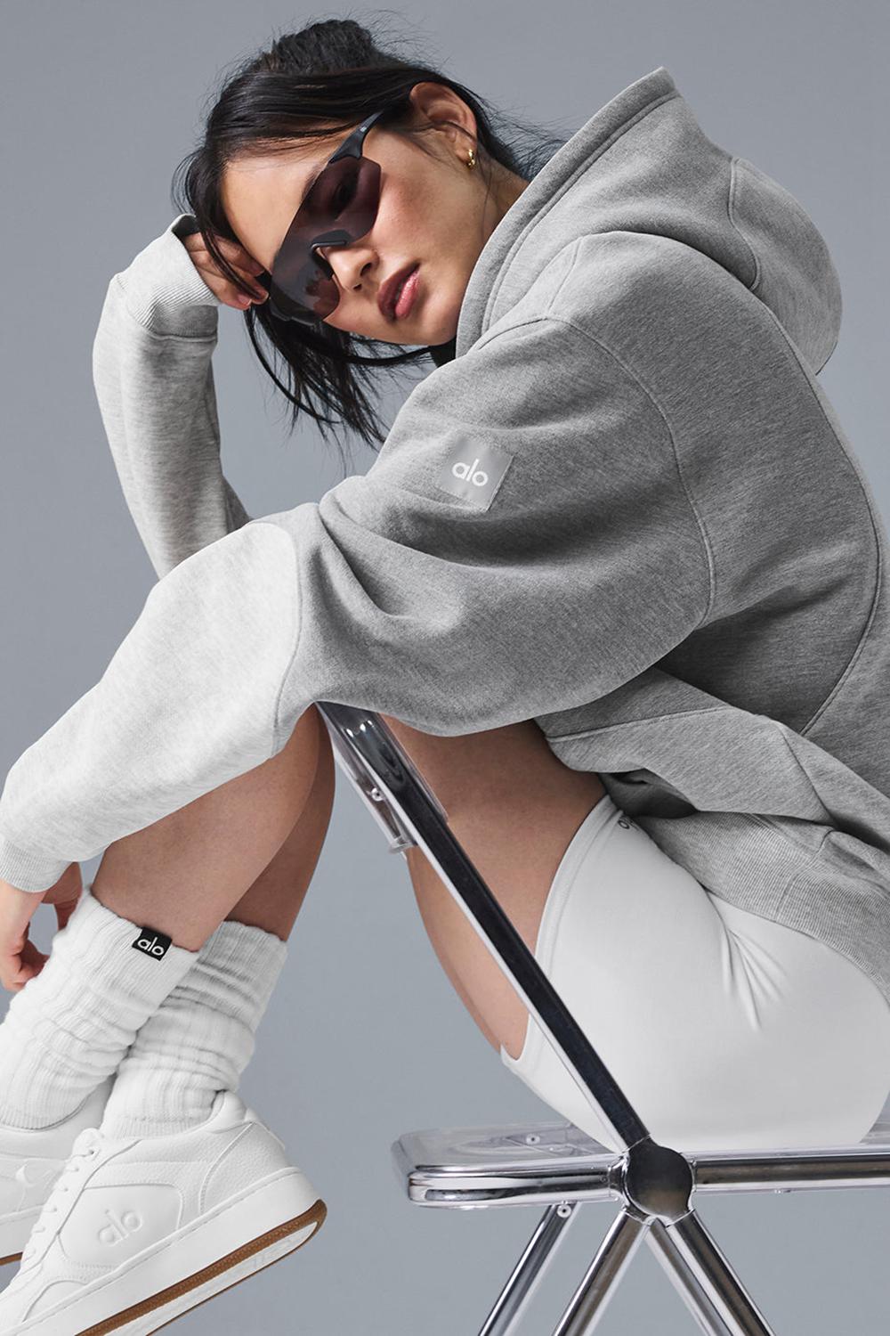 Athletic Heather Grey Tonal Women Alo Yoga Make Waves Hoodie | Australia  76532-KSMT