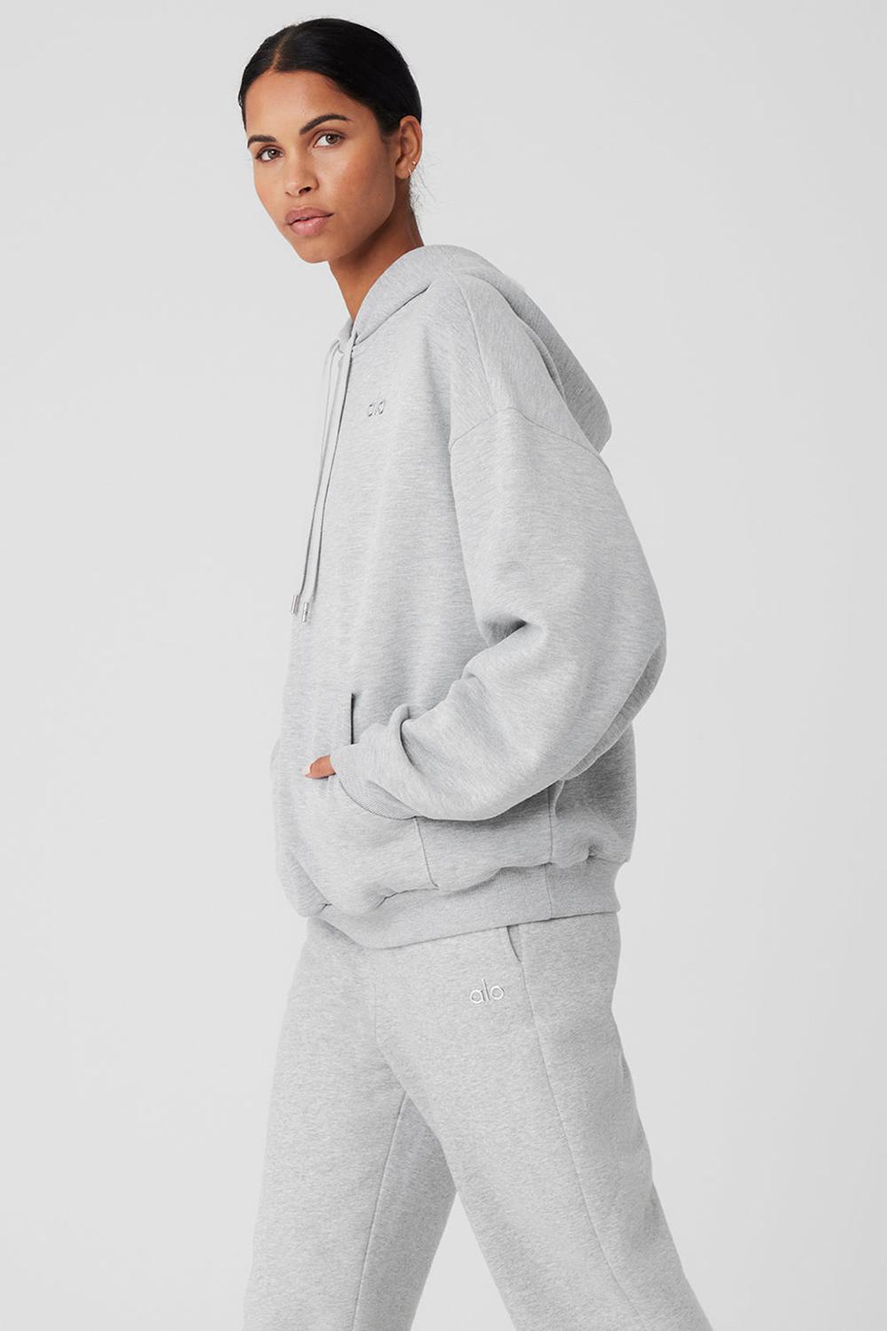 Athletic Heather Grey Women Alo Yoga Accolade Hoodie | Australia  94157-EXAC