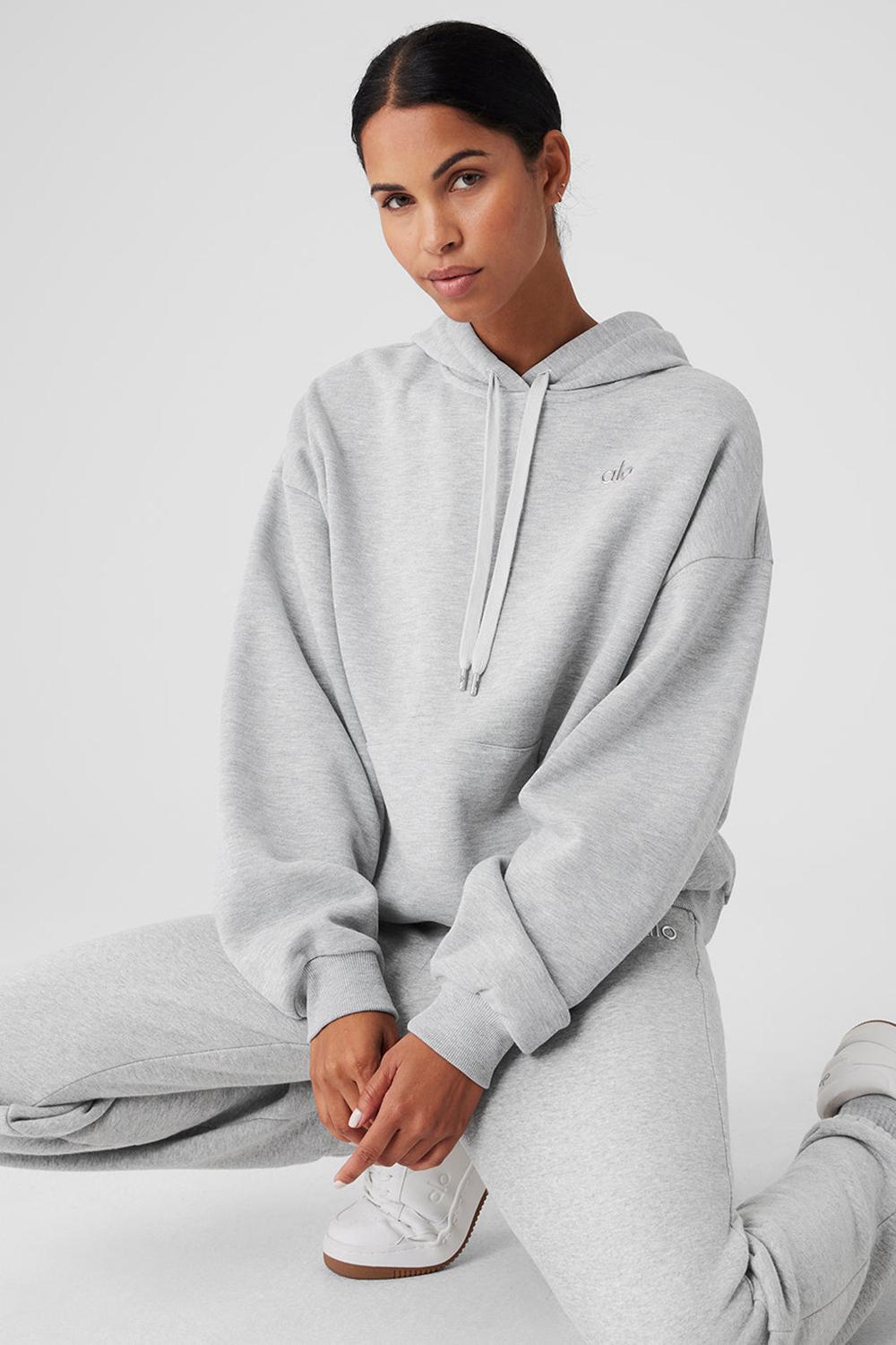 Athletic Heather Grey Women Alo Yoga Accolade Hoodie | Australia  94157-EXAC