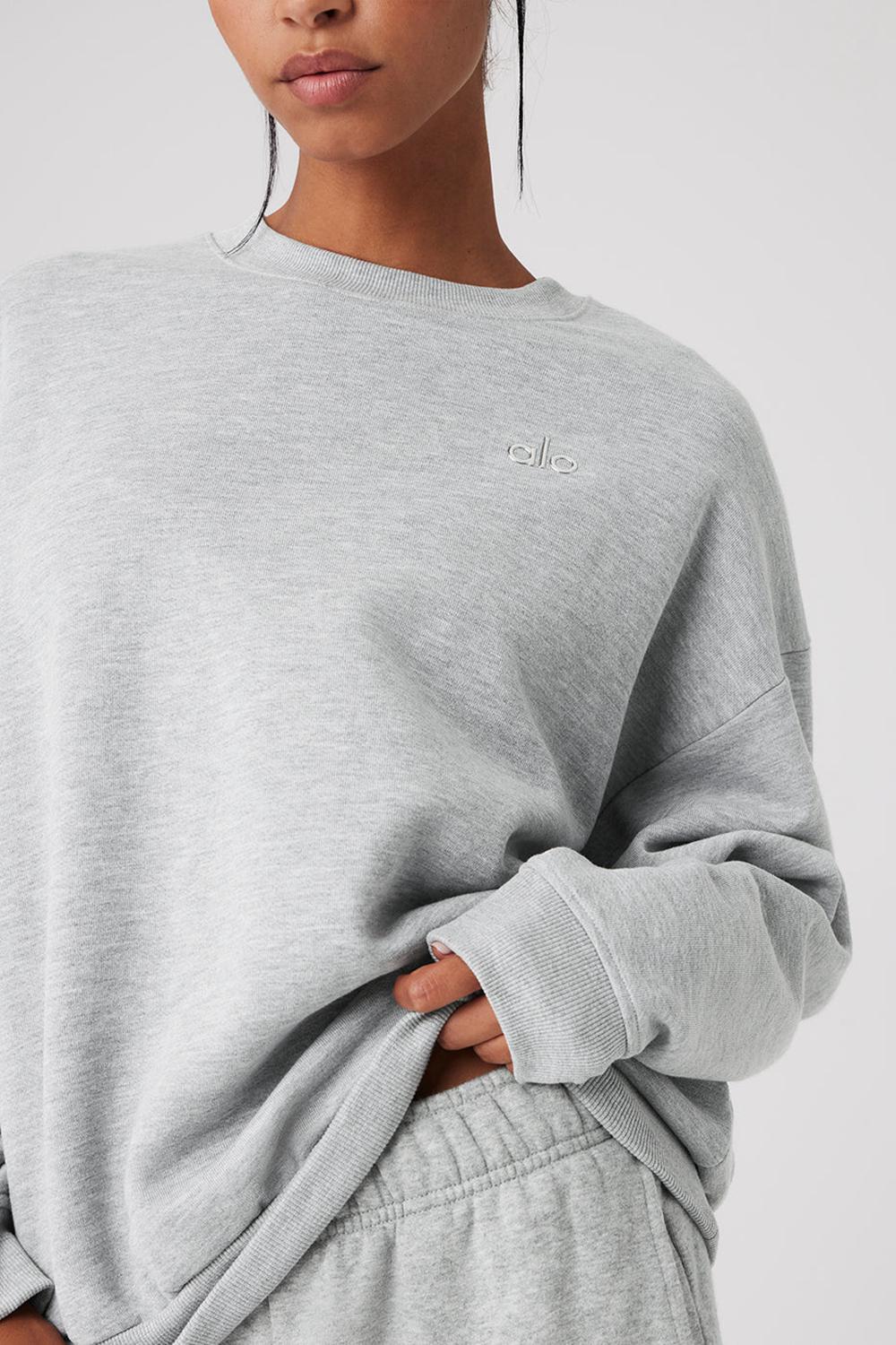 Athletic Heather Grey Women Alo Yoga Accolade Crew Neck Pullover | Australia  25910-AXVK