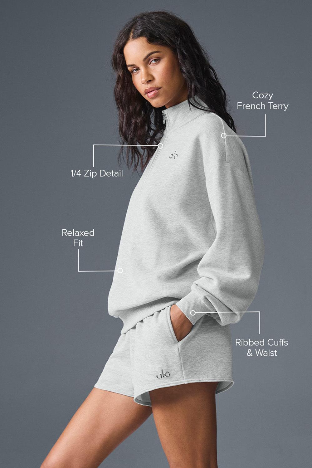 Athletic Heather Grey Women Alo Yoga Accolade 1/4 Zip Pullover | Australia  76132-HNWR