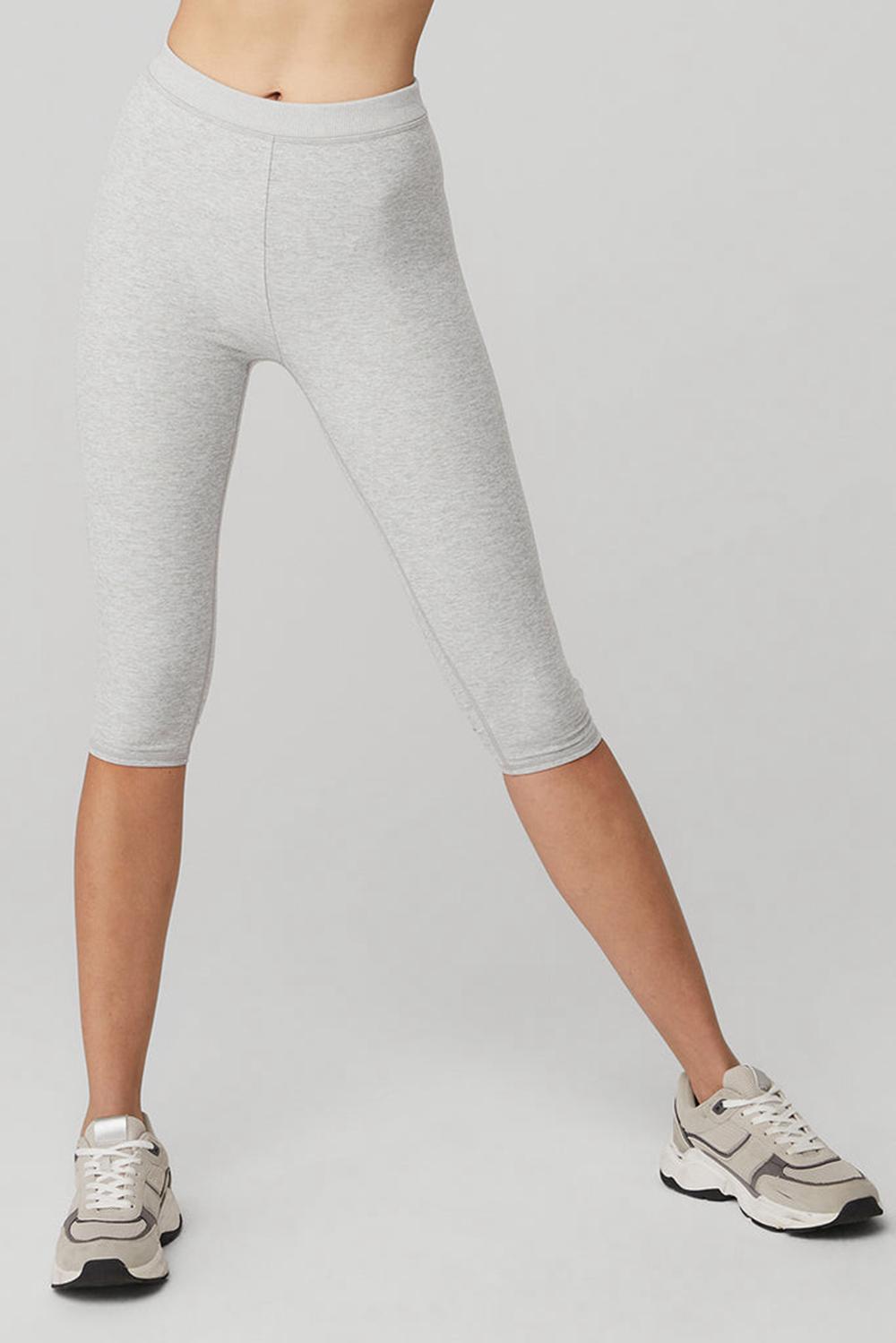 Athletic Heather Grey Women Alo Yoga Alosoft High-Waist Iconic 90\'sri Legging | Australia  43827-XBSY