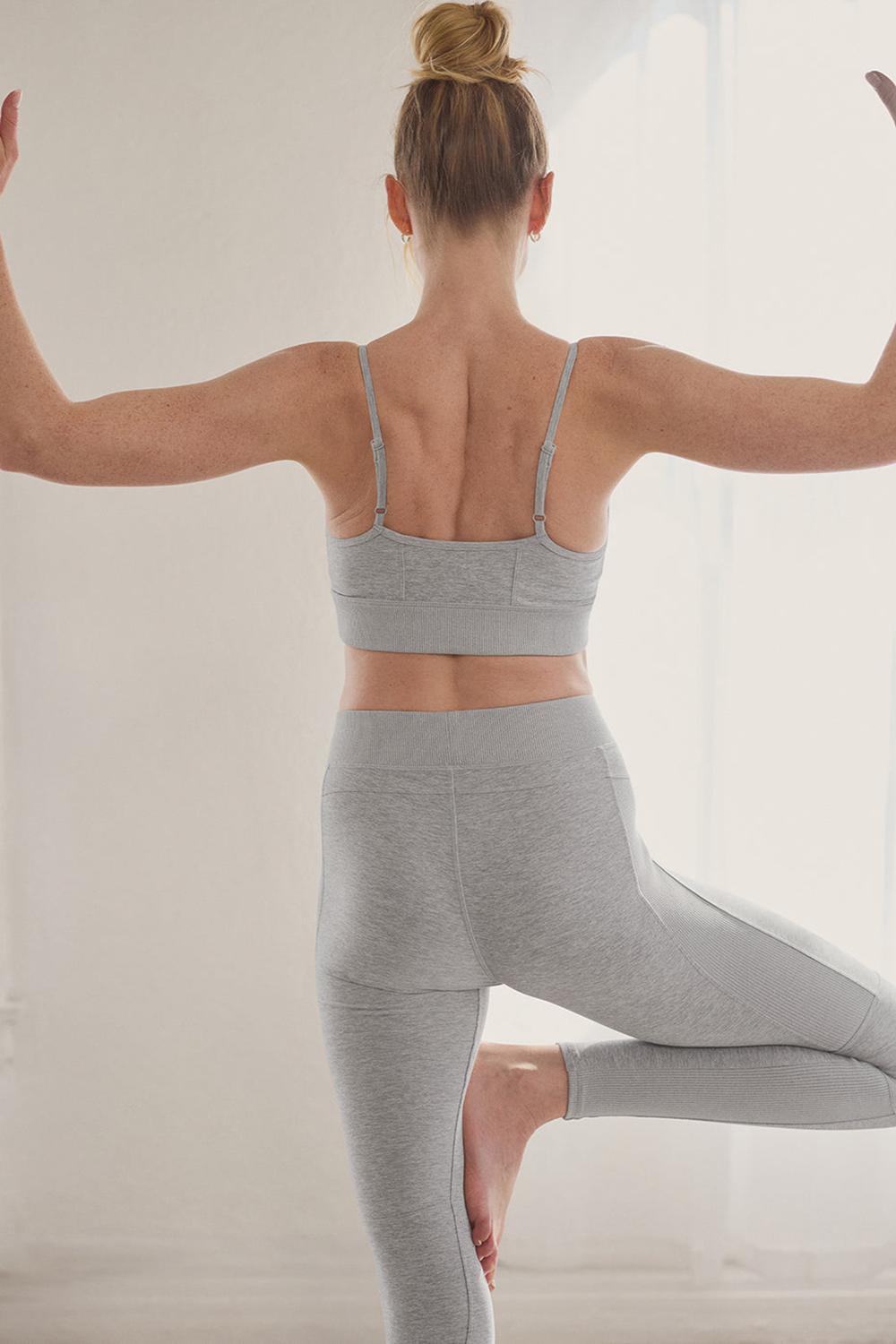 Athletic Heather Grey Women Alo Yoga Alosoft Head Start Bra | Australia  71409-BXMC