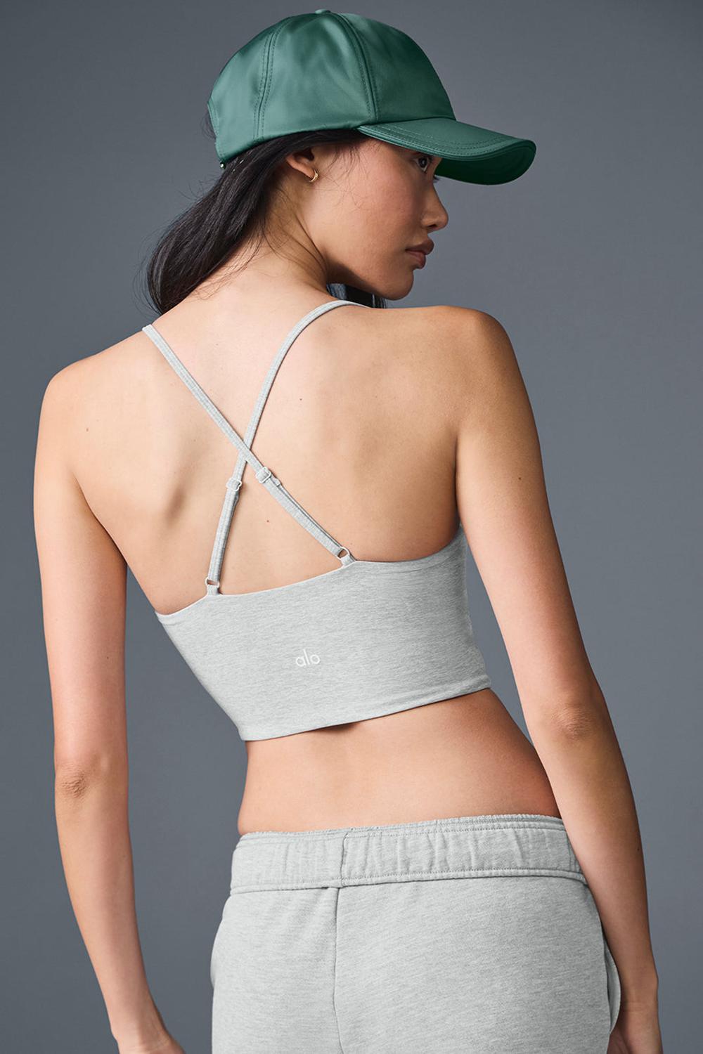 Athletic Heather Grey Women Alo Yoga Alosoft Highlight Bra | Australia  56124-UYMI