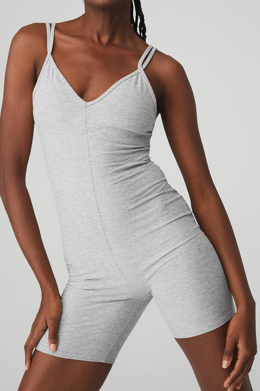 Athletic Heather Grey Women Alo Yoga Alosoft Suns Out Onesie | Australia  49812-TZUD