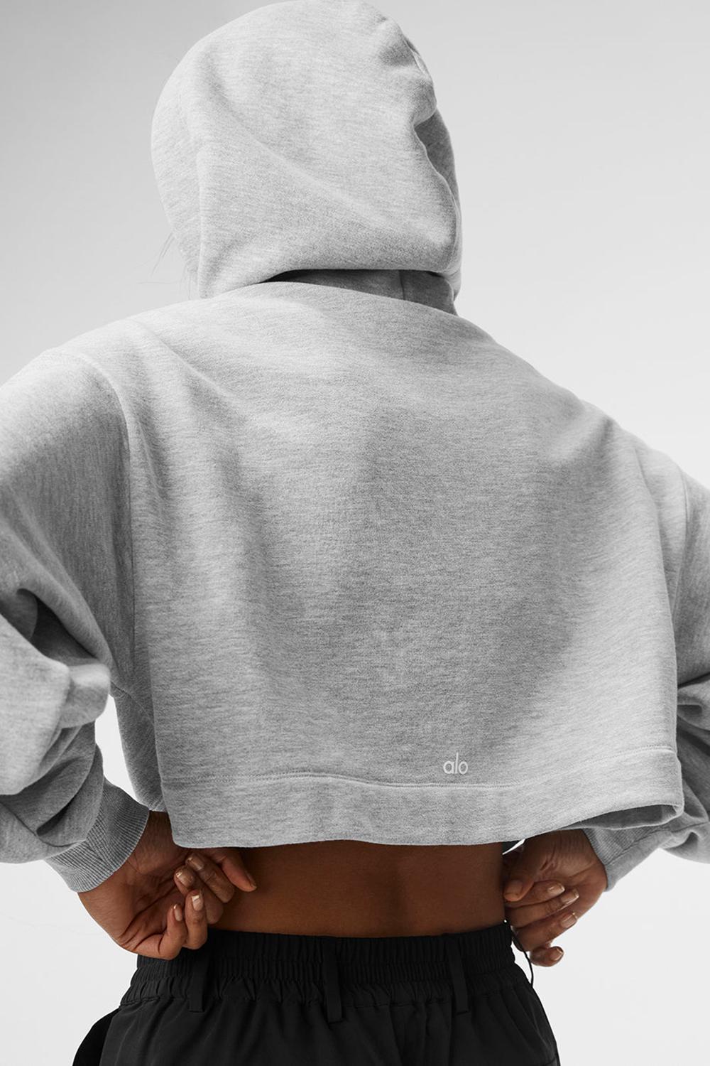Athletic Heather Grey Women Alo Yoga Bae Hoodie | Australia  36591-OVNG