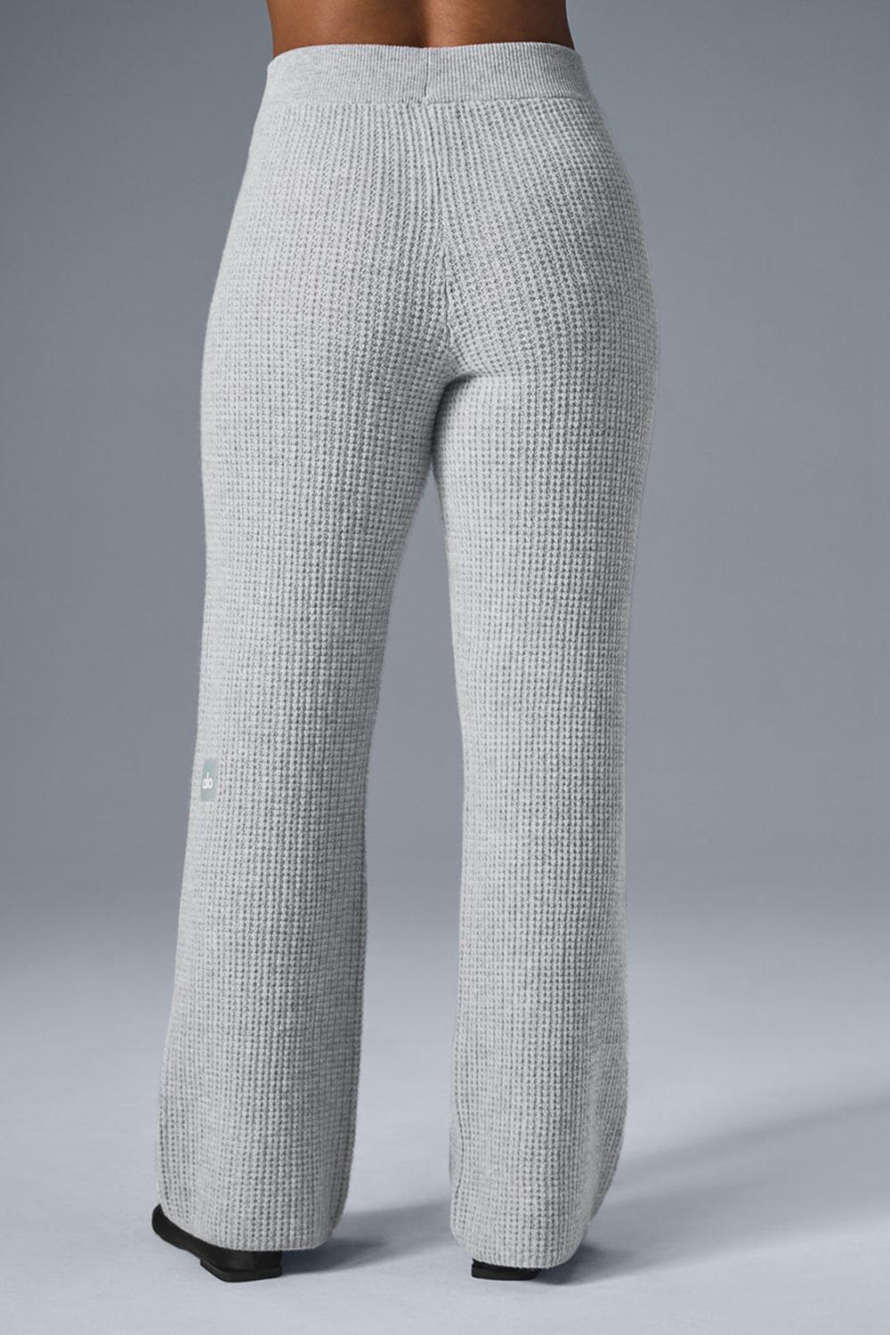 Athletic Heather Grey Women Alo Yoga Cashmere High-Waist Plush Waffle Pant | Australia  28761-OBVA