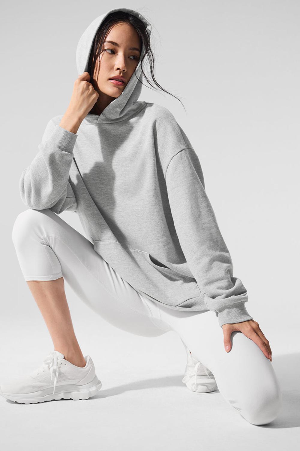 Athletic Heather Grey Women Alo Yoga Chill Hoodie | Australia  90318-CGYX