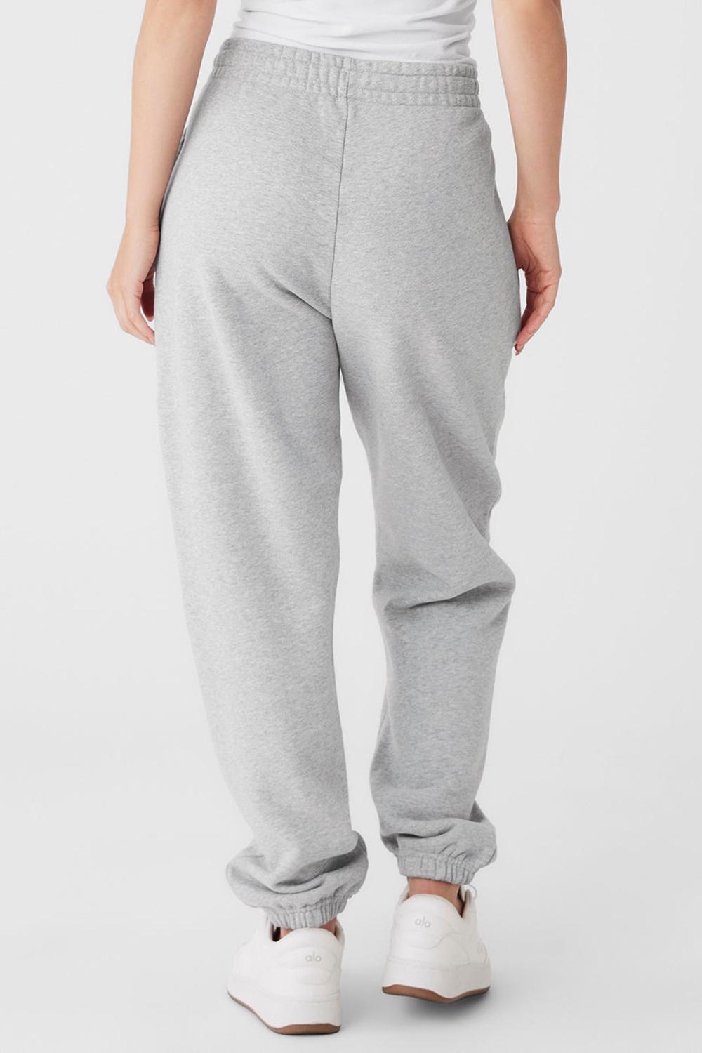 Athletic Heather Grey Women Alo Yoga Cuffed Renown Heavy Weight Sweatpant | Australia  16953-JWUX
