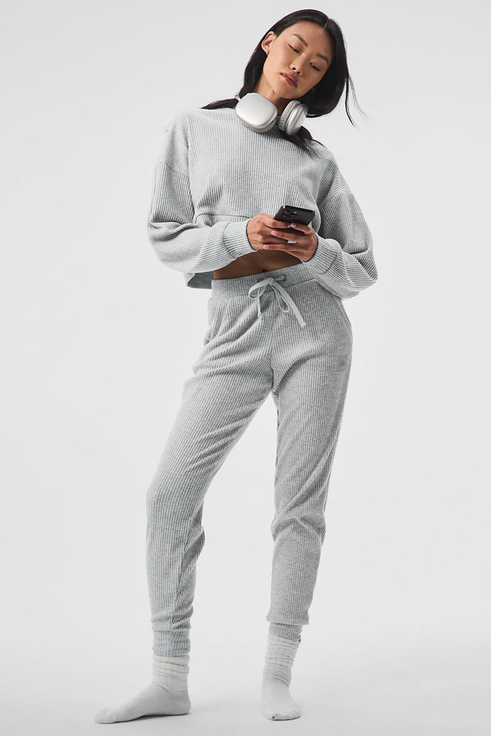 Athletic Heather Grey Women Alo Yoga Muse Sweatpant | Australia  42539-TVUI