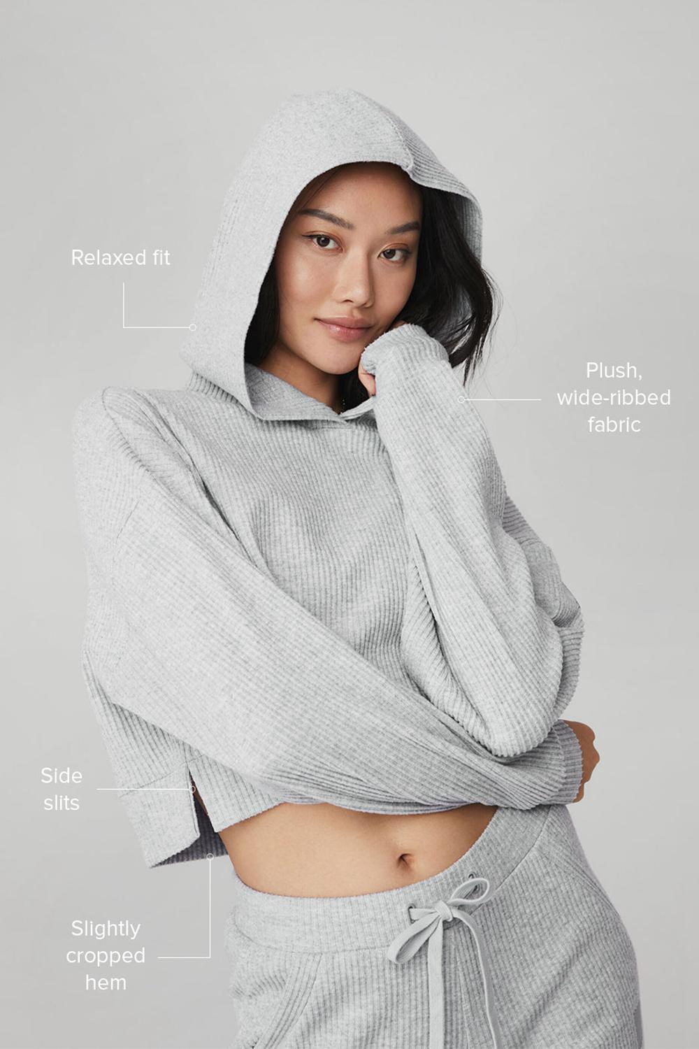 Athletic Heather Grey Women Alo Yoga Muse Hoodie | Australia  67934-TNZA