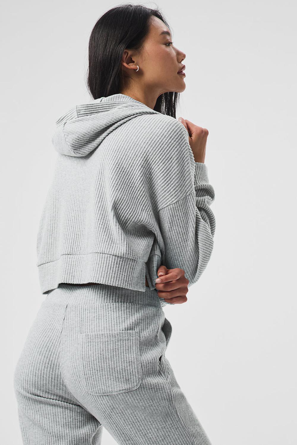 Athletic Heather Grey Women Alo Yoga Muse Hoodie | Australia  67934-TNZA