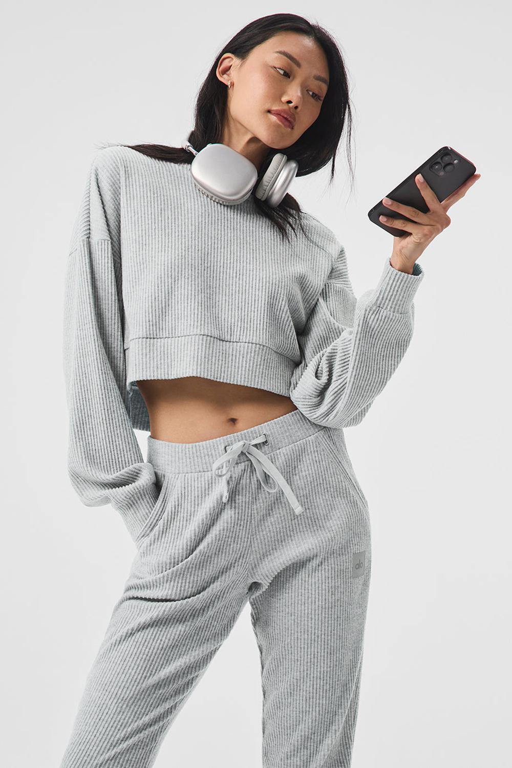 Athletic Heather Grey Women Alo Yoga Muse Hoodie | Australia  67934-TNZA