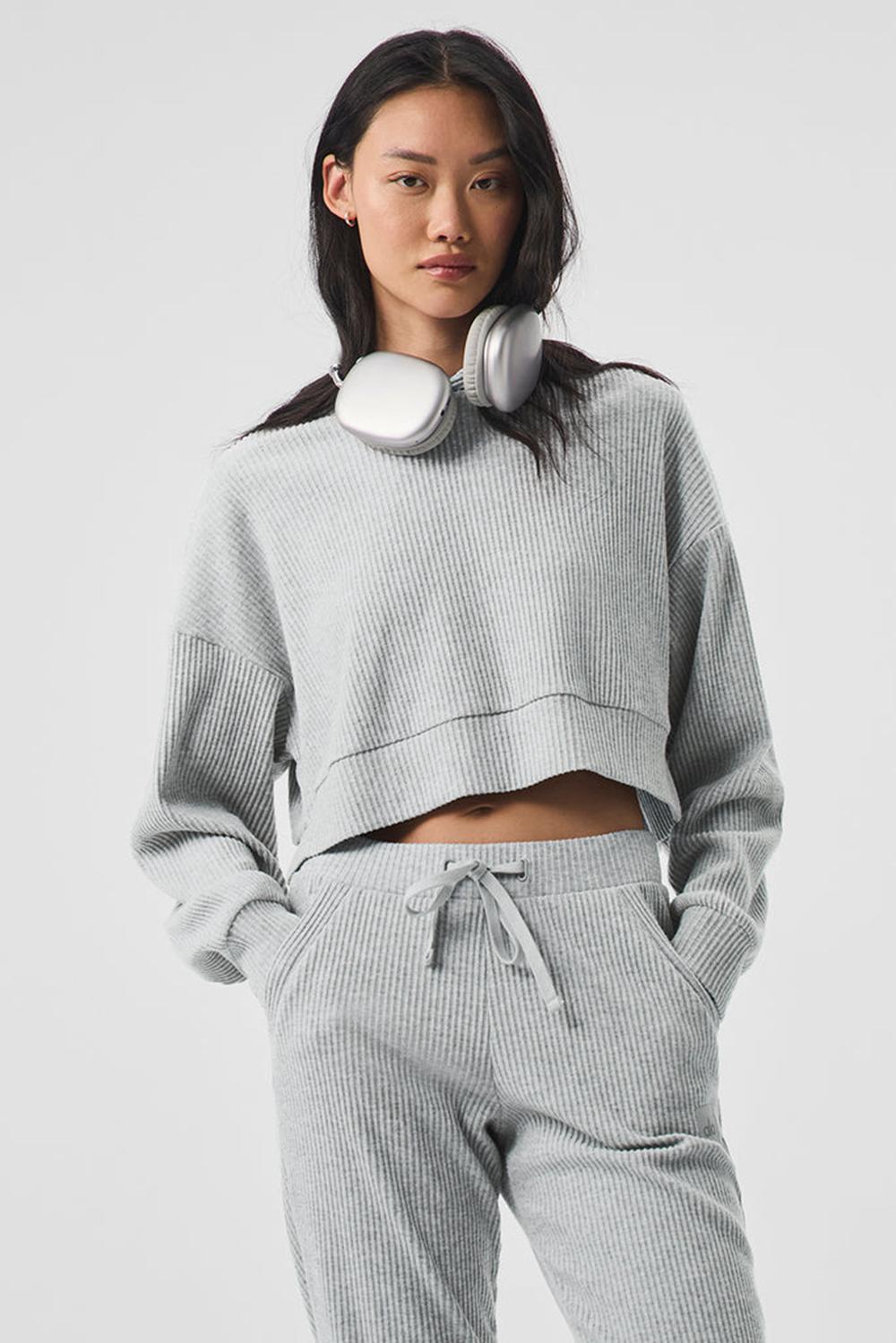 Athletic Heather Grey Women Alo Yoga Muse Hoodie | Australia  67934-TNZA