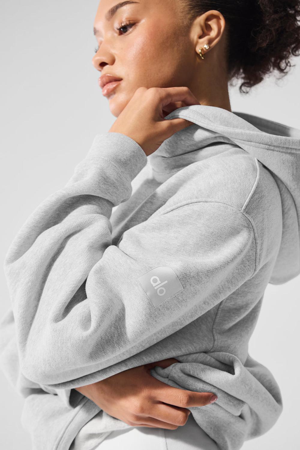 Athletic Heather Grey Women Alo Yoga Renown Heavy Weight Hoodie | Australia  03982-CZPV