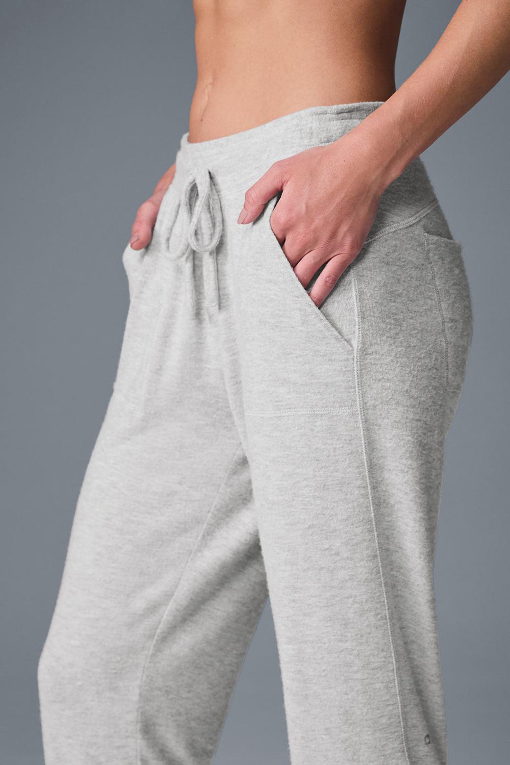 Athletic Heather Grey Women Alo Yoga Soho Sweatpant | Australia  76342-VZTO