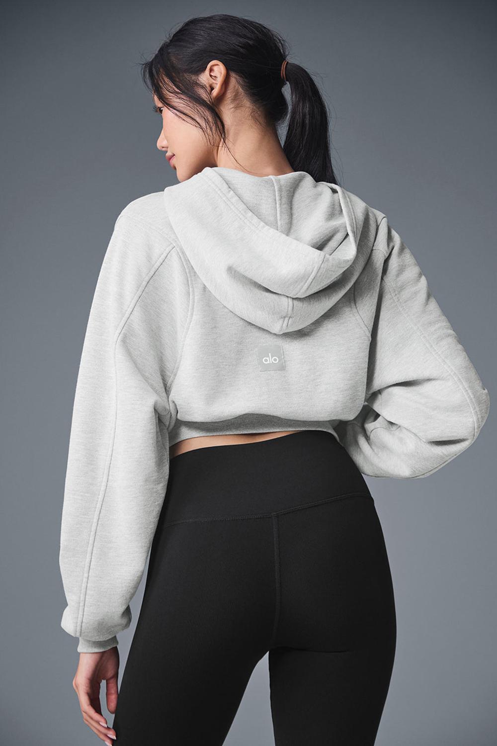 Athletic Heather Grey Women Alo Yoga Sweet Escape Zip Up Hoodie | Australia  82013-HPVC