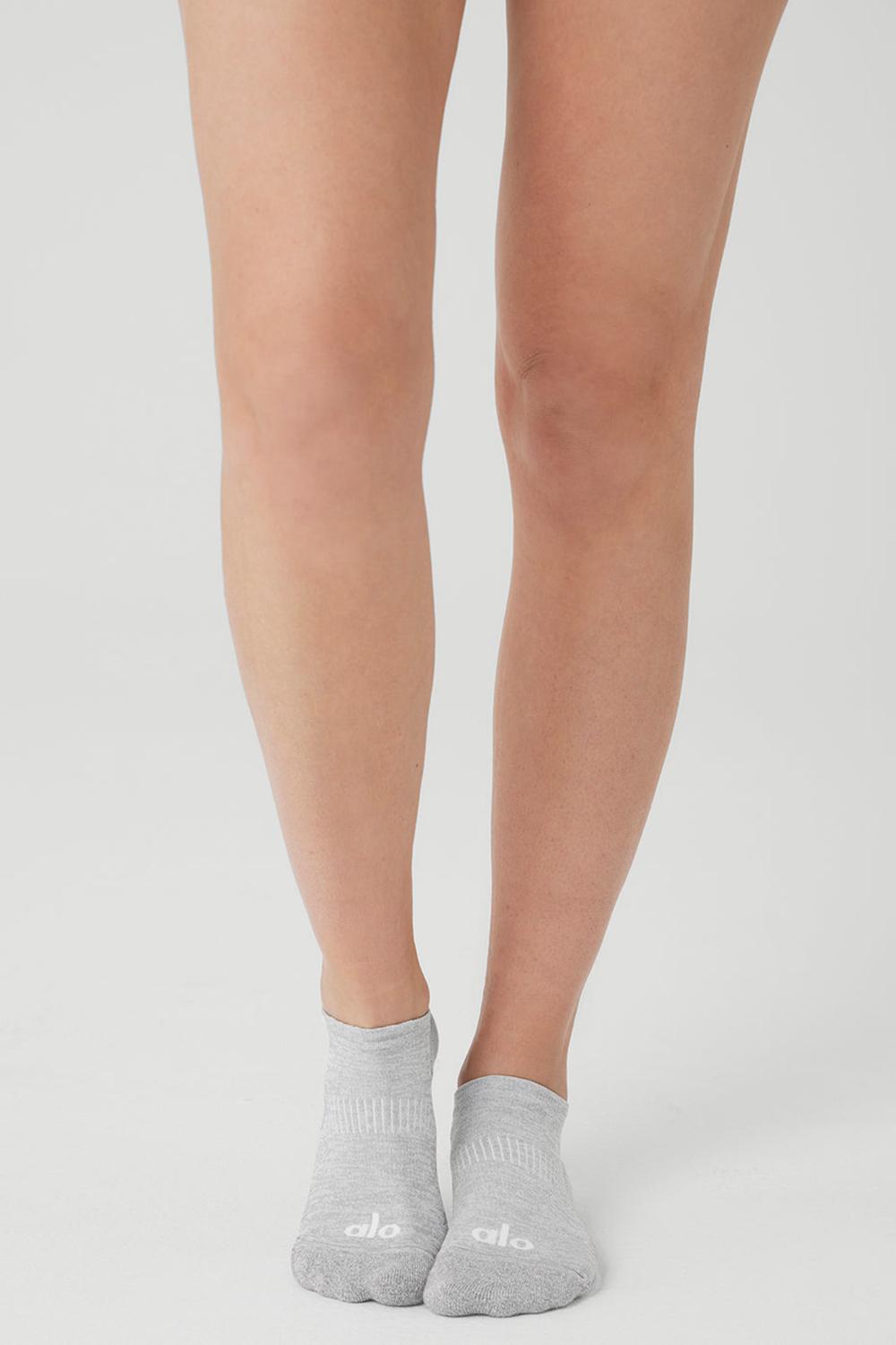 Athletic Heather Grey / White Women Alo Yoga Performance Tab Sock | Australia  53847-XPJY
