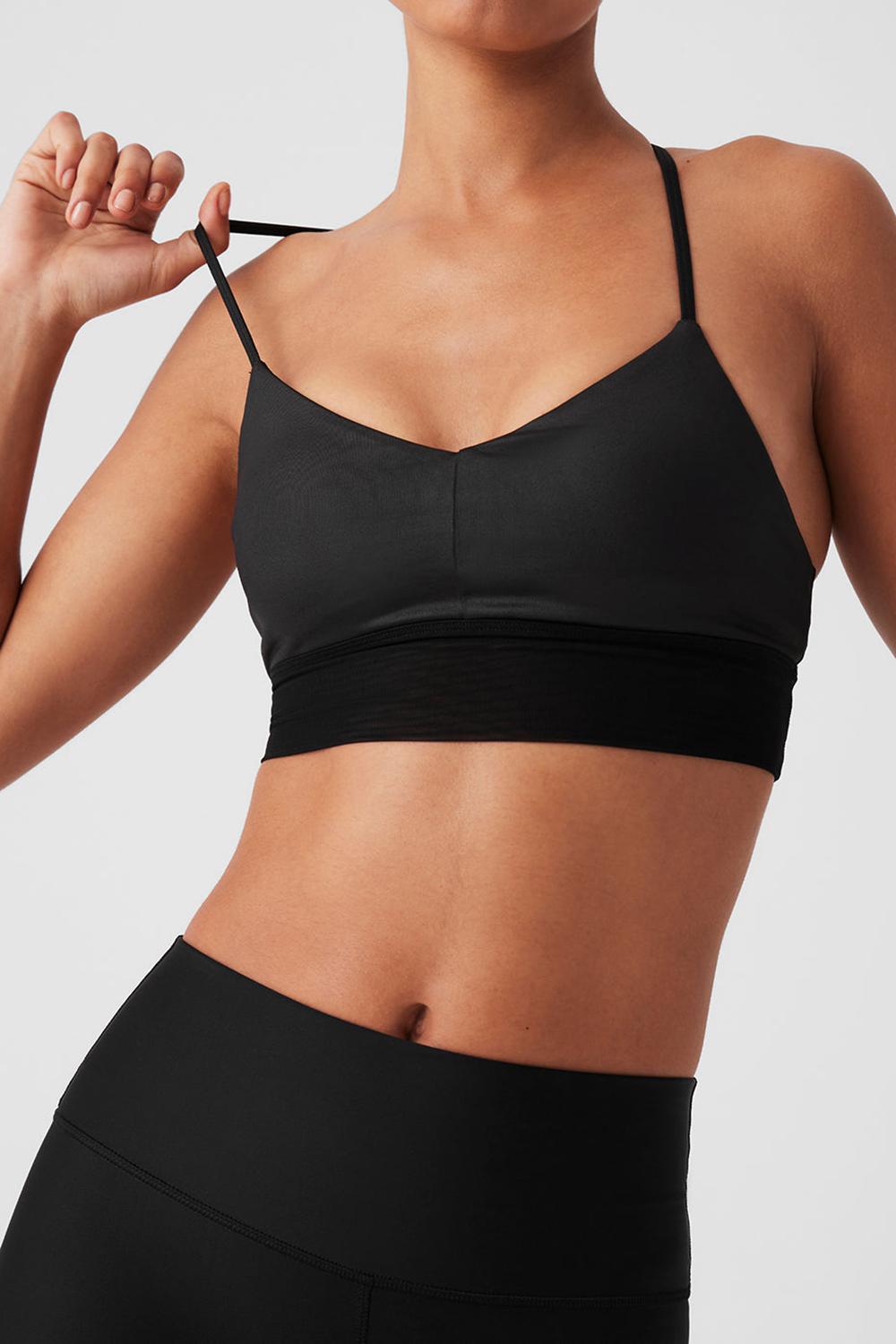 Black Glossy / Black Women Alo Yoga Lavish Bra | Australia  25473-QNWE