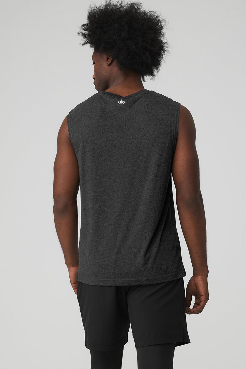 Black Heather Men Alo Yoga The Triumph Muscle Tank | Australia  91807-RGZV