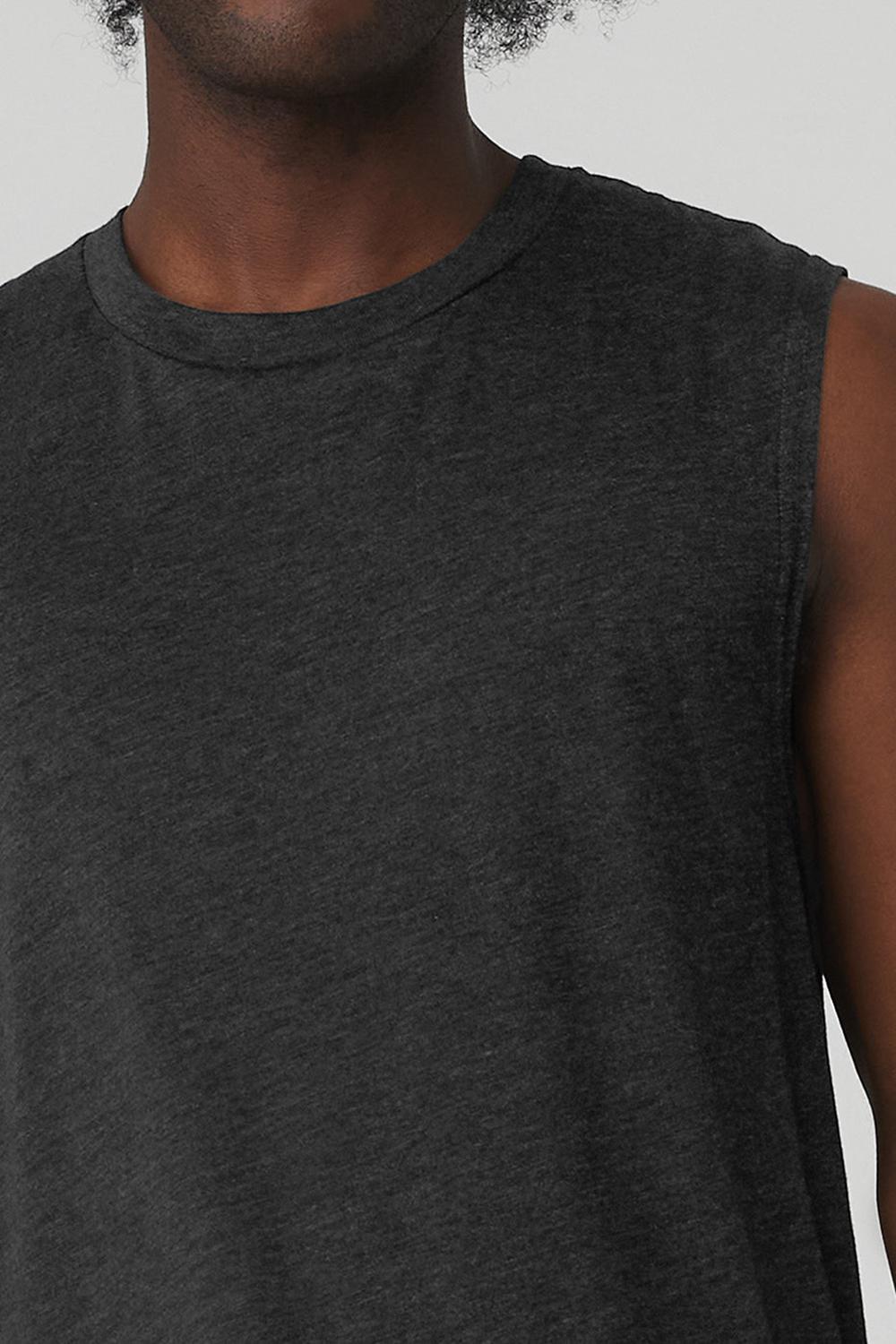Black Heather Men Alo Yoga The Triumph Muscle Tank | Australia  91807-RGZV