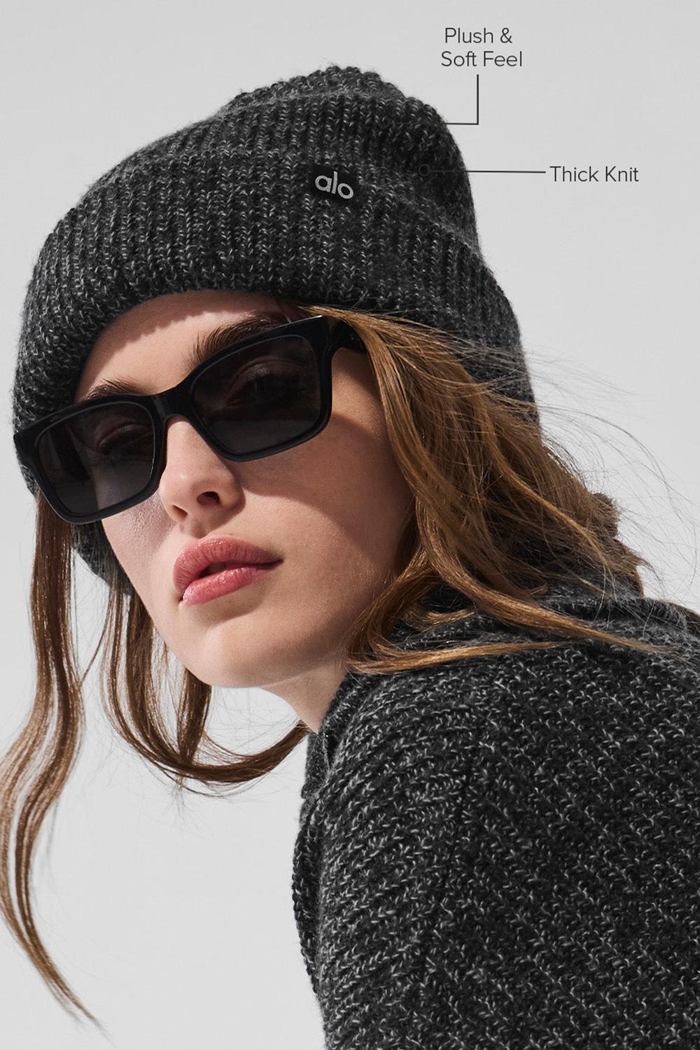 Black Marl Women Alo Yoga Marl Beanie | Australia  51602-JKIB