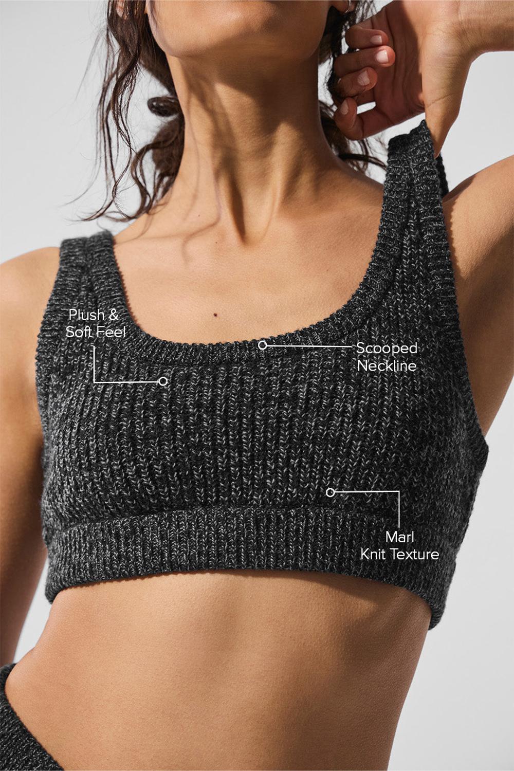 Black Marl Women Alo Yoga Marl Sweater Bra | Australia  90128-BGWD