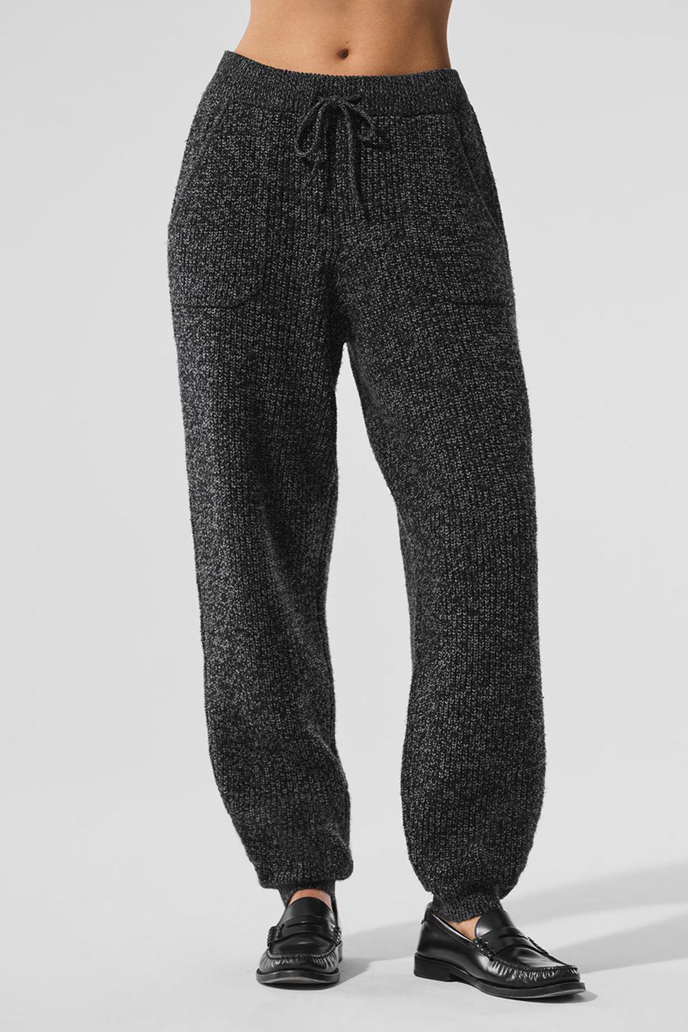 Black Marl Women Alo Yoga Marl Sweater Pant | Australia  81439-COVS