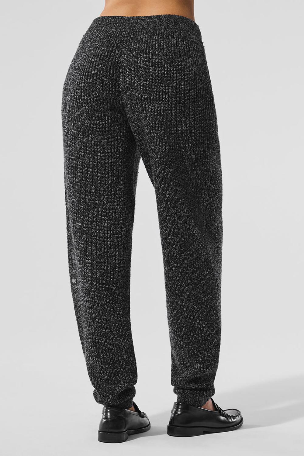 Black Marl Women Alo Yoga Marl Sweater Pant | Australia  81439-COVS