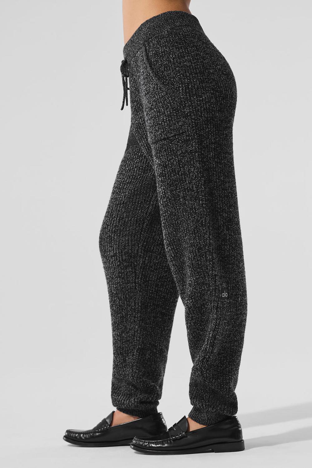 Black Marl Women Alo Yoga Marl Sweater Pant | Australia  81439-COVS