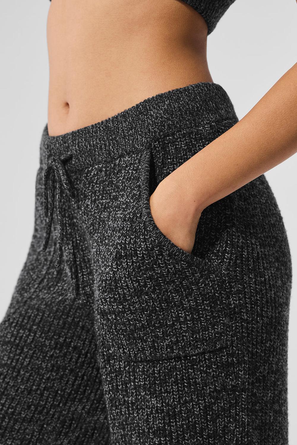 Black Marl Women Alo Yoga Marl Sweater Pant | Australia  81439-COVS